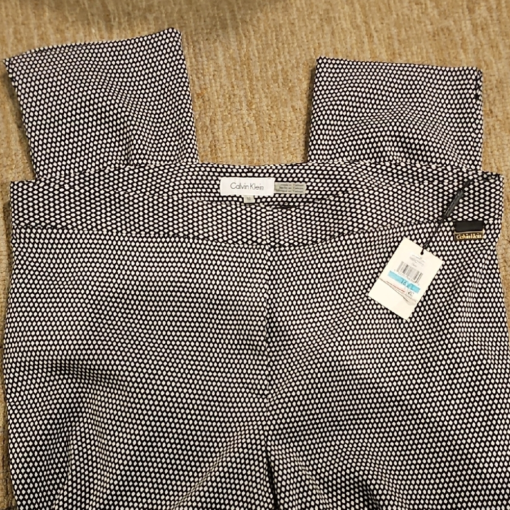 Calvin Klein Black and White Trousers Tailored Fit